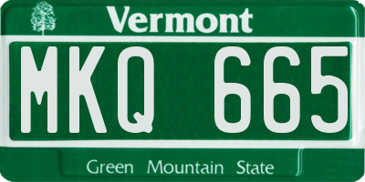 VT license plate MKQ665