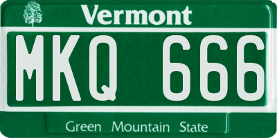 VT license plate MKQ666