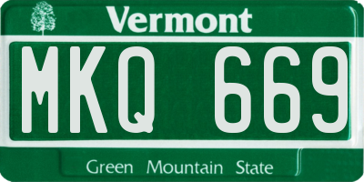 VT license plate MKQ669