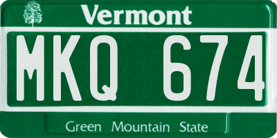 VT license plate MKQ674