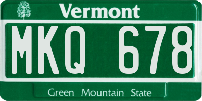 VT license plate MKQ678