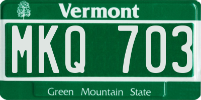 VT license plate MKQ703