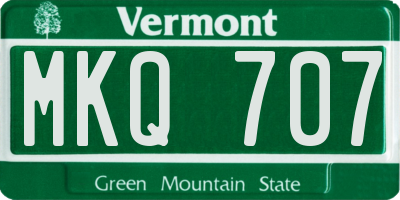 VT license plate MKQ707