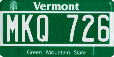 VT license plate MKQ726