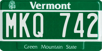 VT license plate MKQ742