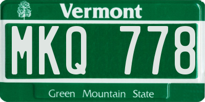 VT license plate MKQ778