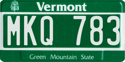 VT license plate MKQ783