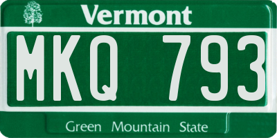 VT license plate MKQ793