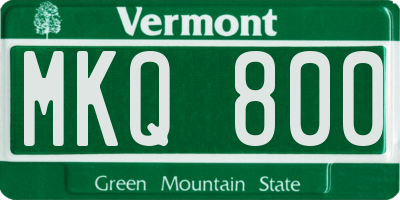 VT license plate MKQ800