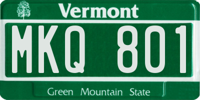 VT license plate MKQ801