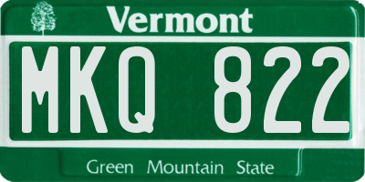 VT license plate MKQ822
