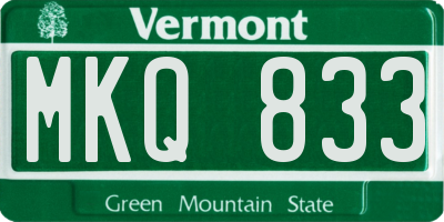 VT license plate MKQ833
