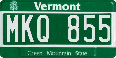 VT license plate MKQ855