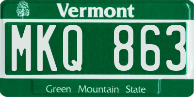 VT license plate MKQ863