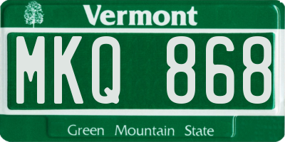 VT license plate MKQ868