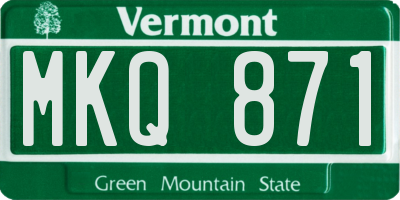 VT license plate MKQ871