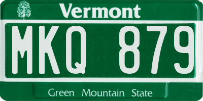 VT license plate MKQ879