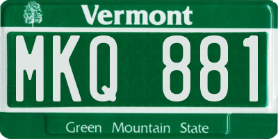 VT license plate MKQ881
