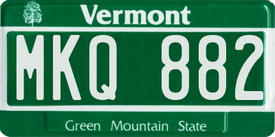 VT license plate MKQ882