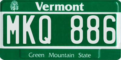 VT license plate MKQ886