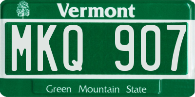 VT license plate MKQ907