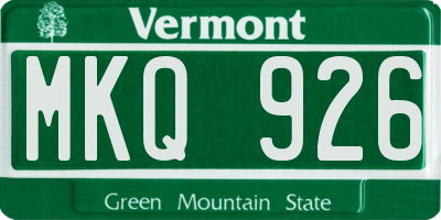 VT license plate MKQ926