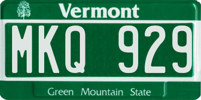 VT license plate MKQ929