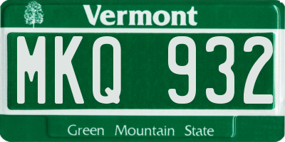VT license plate MKQ932
