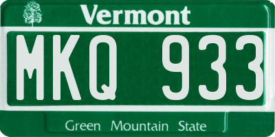 VT license plate MKQ933