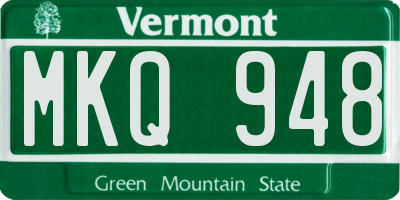 VT license plate MKQ948