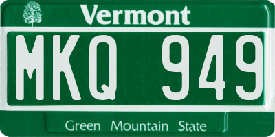 VT license plate MKQ949