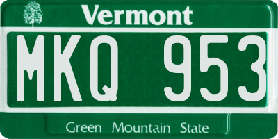 VT license plate MKQ953