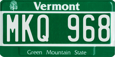VT license plate MKQ968