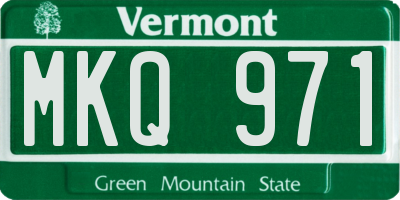 VT license plate MKQ971