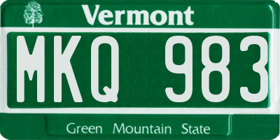 VT license plate MKQ983
