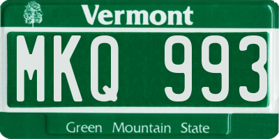 VT license plate MKQ993