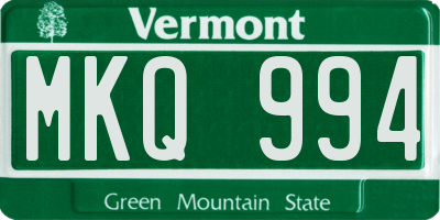 VT license plate MKQ994