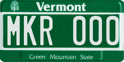 VT license plate MKR000