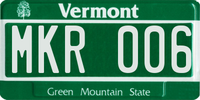 VT license plate MKR006