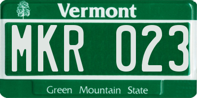 VT license plate MKR023