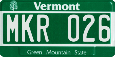 VT license plate MKR026