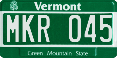 VT license plate MKR045