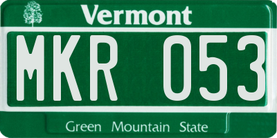 VT license plate MKR053