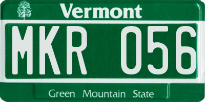 VT license plate MKR056