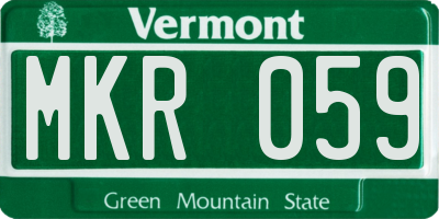 VT license plate MKR059