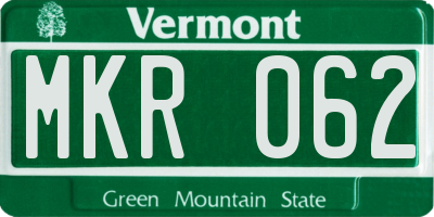 VT license plate MKR062