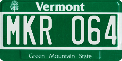 VT license plate MKR064
