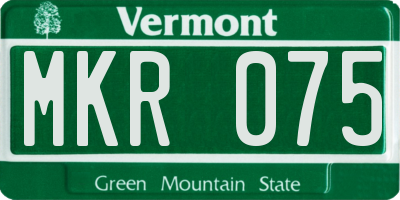VT license plate MKR075
