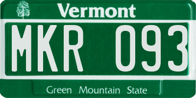 VT license plate MKR093