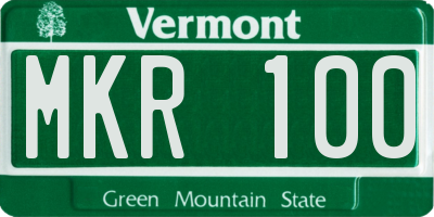 VT license plate MKR100